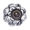 Homeroots Set of Twelve Black And White Floral Ceramic Drawer Pull Knobs, 12PK 321661 - alternate 1