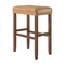 Alaterre Furniture Madison Backless Bar Height Stool True Walnut Finish with Cognac PU AVMA2220 - alternate 1