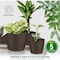 Lifemaster Planter Pots with Drainage Holes, Lightweight, Durable, Space-Saving, Brown, 5PK LMFLOPBRN55 - alternate 7
