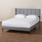 Baxton Studio Payne Modern Glam Grey Velvet and Dark Brown Wood Queen Bed 257-13782-ZORO - alternate 7