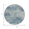 Homeroots 8' Teal Blue And Beige Round Abstract Washable Indoor Outdoor Area Rug 630899 - alternate 6