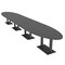 Skutchi Designs Oval Conference Table With Power, 48 in W, 264 in L, Grey HAR-OVL-48X264-DOU.BK-WA7949-NA - alternate 1