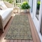 Homeroots 8' Runner Blue and Orange Floral Washable Non Skid Indoor Outdoor Runner Rug 564348 - alternate 8