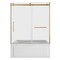 Kingston Brass 60" Acrylic Anti-Skid Alcove Right-Hand Drain Tub with Left Sliding Tub Door, White/Brushed Brass KVTAM6032R22B7 - alternate 1