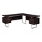 Homeroots 71" Brown and Silver L Shape Computer Desk With Three Drawers 333470 - alternate 1