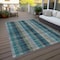 Homeroots 5' X 8' Teal Blue Navy Blue And Olive Green Plaid Washable Indoor Outdoor Area Rug 614018 - alternate 8