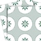 Homeroots 5" x 5" Light Sage And White Circle Flower Peel and Stick Removable Tiles 400426 - alternate 4
