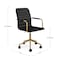 Martha Stewart Taytum Upholstered Office Chair in Black/Polished Brass CH-142370-BK-GLD-MS - alternate 10