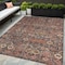 Homeroots 5' X 8' Red And Dark Blue Floral Washable Indoor Outdoor Area Rug 564369 - alternate 1