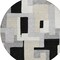 Homeroots 8' Black Ivory And Beige Round Geometric Washable Indoor Outdoor Area Rug 613195 - alternate 7