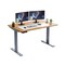 Homeroots 60" Adjustable Brown and Gray Stainless Steel Computer Desk 397744 - alternate 1