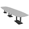 Skutchi Designs Arc Rectangle Meeting Room Table, 45 in W, 192 in L, Grey HAR-AREC-48X192-DOU.BK-U779 - alternate 1