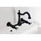 Kingston Brass Two-Handle Wall Mount Bridge Kitchen Faucet, Matte Black KS1260BPL - alternate 6
