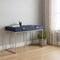 Homeroots 45" Navy Blue and Silver Wood and Stainless Steel Writing Desk With Two Drawers 543810 - alternate 7