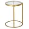 Homeroots 20" Brass And Clear Glass And Steel Round End Table 543820 - alternate 9