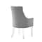 Homeroots Set of Two Tufted Light Gray And Clear Upholstered Linen Dining Arm Chairs 543548 - alternate 9