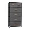 Homeroots 23" Gray and Black Steel and Fabric Six Drawer Chest 484711 - alternate 1