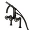 Kingston Brass 7" Center Deck-Mount Clawfoot Tub Faucet with Hand Shower, Matte Black AE8100RX - alternate 1