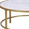 Homeroots 36" White And Gold Faux Marble And Metal Round Coffee Table 493310 - alternate 4