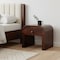 Homeroots 16" Walnut Solid Wood Round One Drawer Nightstand 722582 - alternate 5
