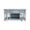 Homeroots 70" Blue Solid Wood Open shelving Distressed TV Stand 528738 - alternate 12