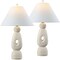 Jonathan Y Henge 28" Organic Minimalist Textured Resin/Metal Stacked LED Table Lamp, Antique White, 2PK JYL9206A-SET2 - alternate 1