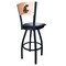 Holland Bar Stool Co 36" Blk Wrinkle Washington State Swivel Bar Stool, Laser Engraved Back L03836BWMedMplAWashStBlkVinyl - alternate 7
