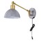 Jonathan Y Lisa 18 in. Swing Arm 1-Light Modern Midcentury Iron USB Charging Port LED Sconce, Grey/Brass Gold JYL1301C - alternate 11