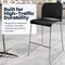 Flash Furniture Commercial Plastic Stack Barstool with Contoured Back and Sled Base in Black RUT-239AH-BS-BK-CHR-GG - alternate 9