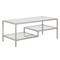 Homeroots 45" Silver Glass And Steel Coffee Table With Two Shelves 523330 - alternate 1