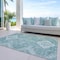 Homeroots 9' X 12' Aqua Teal Blue And Ivory Medallion Washable Indoor Outdoor Area Rug 589030 - alternate 8