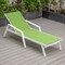 Leisuremod Marlin Patio Chaise Lounge Chair with Armrests in White Aluminum Frame, Green MLAW-77G - alternate 9