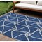 Homeroots 9' X 12' Blue And Ivory Geometric Washable Indoor Outdoor Area Rug 612867 - alternate 1