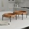 Homeroots Set of Two Brown Solid Wood Handmade Round Serving Trays With Stands 609086 - alternate 4