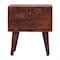 Homeroots 16" Brown Solid Wood Two Drawer Nightstand 701709 - alternate 9