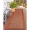 World Rug Gallery Contemporary Bordered Weather Resistant Reversible Indoor/Outdoor Rug 2 ft x 7 ft Rust WR111RUST2X7 - alternate 1