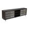 Homeroots 92in Dark Brown Carved Geometric Distressed Solid Wood Enclosed and Open Storage TV Stand 489507 - alternate 7