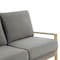 Leisuremod Jefferson Contemporary Velvet Sofa with Gold Frame, Light Grey JAG77LGR - alternate 5
