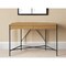 Homeroots 45" Natural and Black Half Circle Writing Desk With Two Drawers 543773 - alternate 1