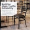 Flash Furniture HERCULES Black Ladder Back Metal Restaurant Chair - Mocha Vinyl Seat, 4PK 4-XU-DG694BLAD-MCHV-GG - alternate 10