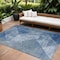Homeroots 8' X 10' Blue And Gray Geometric Washable Indoor Outdoor Area Rug 602836 - alternate 1