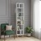 Homeroots 71" White Wood Ten Tier Geometric Bookcase 526862 - alternate 5