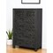 Homeroots 35" Black Carved Floral Solid Wood Six Drawer Dresser 569591 - alternate 8