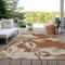 Homeroots 5' X 8' Terra Cotta And Beige Floral Washable Indoor Outdoor Area Rug 589585 - alternate 5