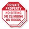 Signmission Private Property No Sitting or Clim, 6 inch X 6 inch, Plastic Sign, 2PK OC-P-2PACK-6-154 - alternate 1