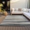 Homeroots 5' X 8' Gray Ivory And Beige Striped Washable Indoor Outdoor Area Rug 597326 - alternate 7