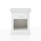 Homeroots 24" White Solid Wood and Wood Square One Drawer Nightstand 530245 - alternate 1