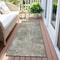 Homeroots 8' Runner Green Abstract Washable Non Skid Indoor Outdoor Runner Rug 564225 - alternate 9