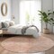 Homeroots 8' Pink And Brown Round Moroccan Washable Indoor Outdoor Area Rug 605135 - alternate 8