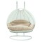 Leisuremod White Wicker Hanging 2 person Egg Swing Chair with Beige Cushions ESCW-57BG - alternate 1